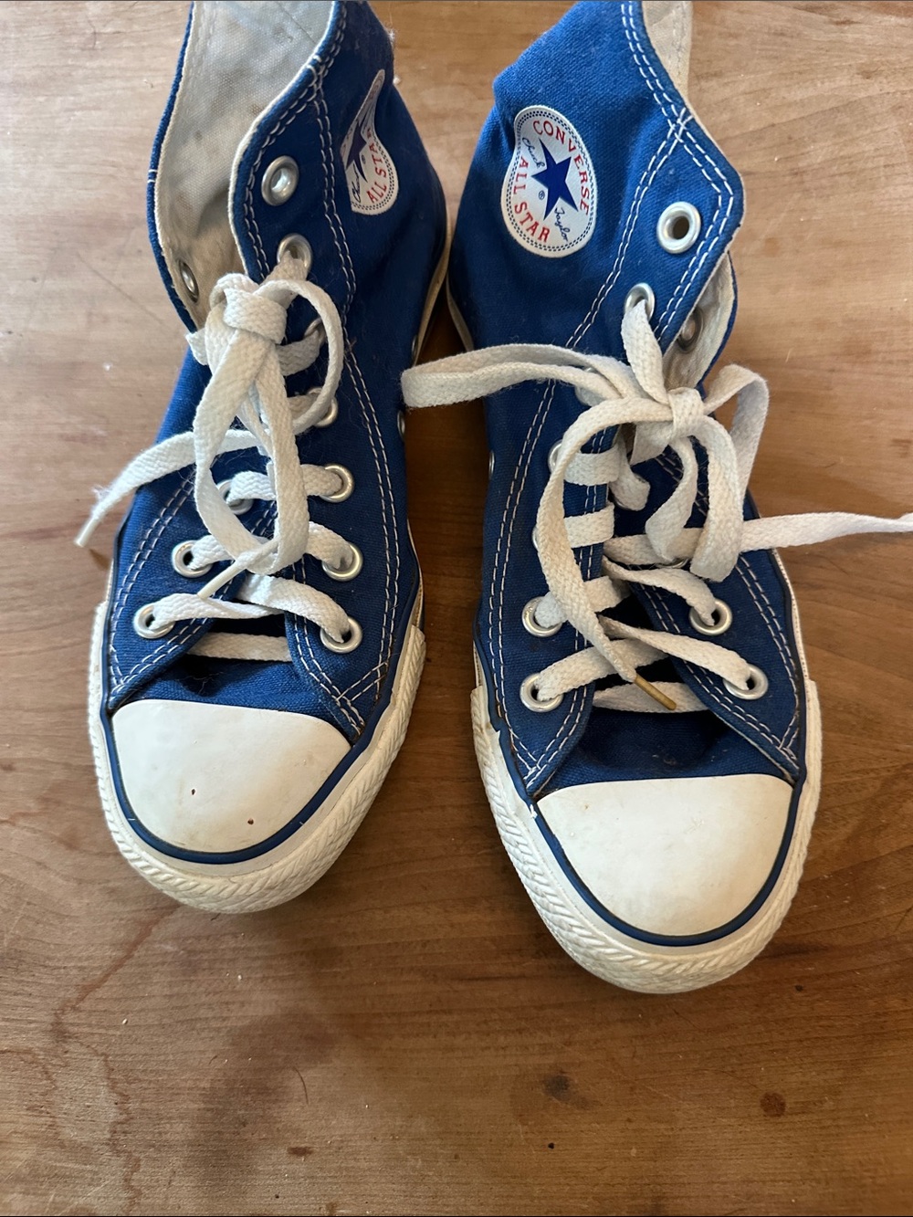 Converse High Top Sneakers in Blue and White